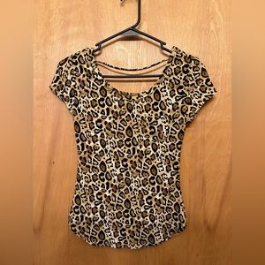 Leopard Print Top Women's Size Small